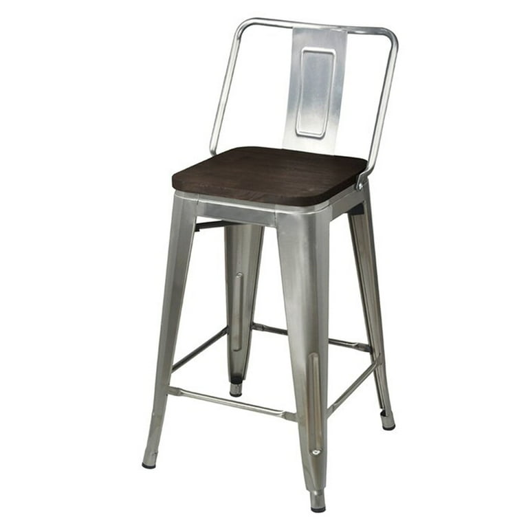 Gunmetal bar stools with back clearance