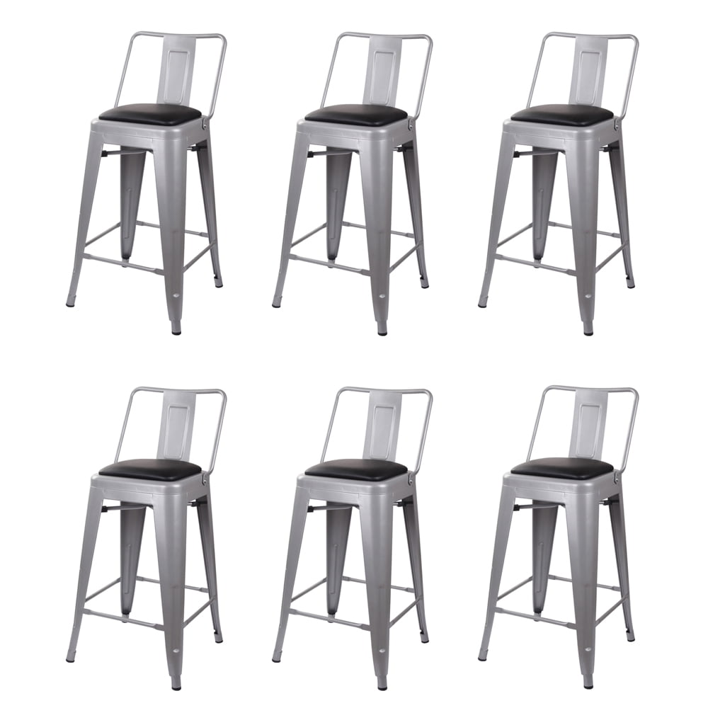 GIA Design Group 24 Inch Gray Middle Back Counter Height Metal Bar ...