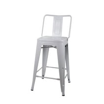 GIA Design Group 24 inch Counter Height High Back Metal Stools Indoor, White