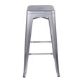 thumbnail image 1 of GIA Design Group 30 Inch Bar Height Backless Metal Stool, Silver, 1 of 7