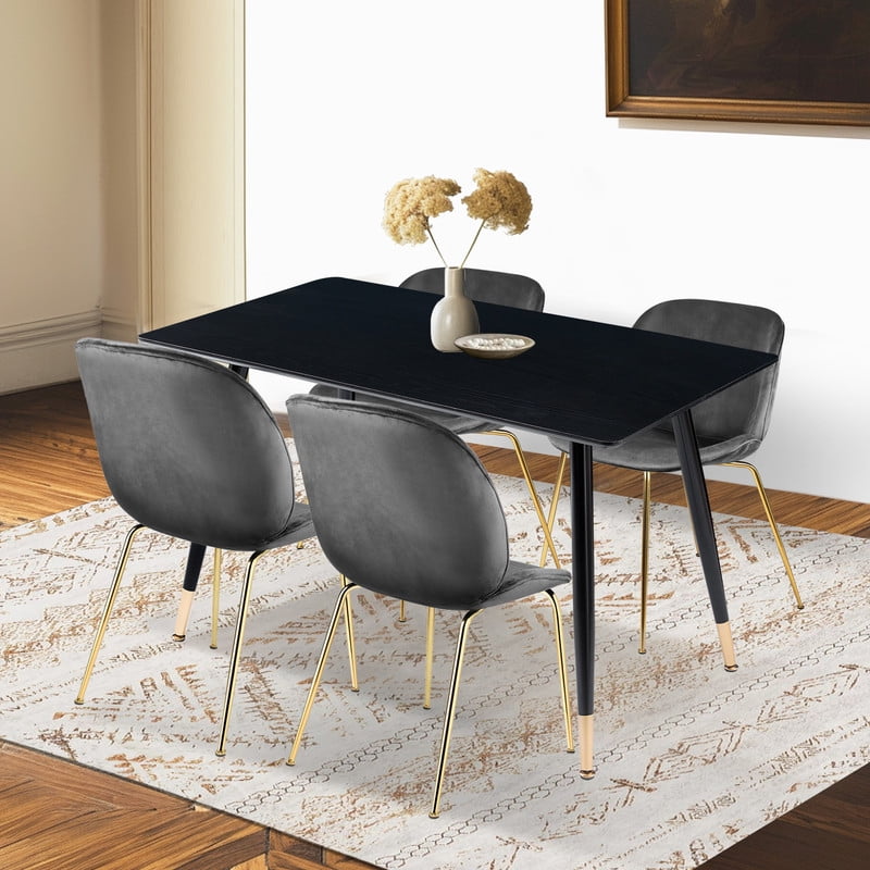 GIA Dining Table Set - Rectangular Wood Table & 4 Chairs - Walmart.com
