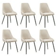 GIA Design Group Beige Linen Dining Room Chairs with Metal Legs,Set of