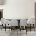 thumbnail image 1 of GIA Design Group Retro Armless Upholstered Dining Chairs with Vegan Leather, off-Gray, Set of 4, 1 of 6
