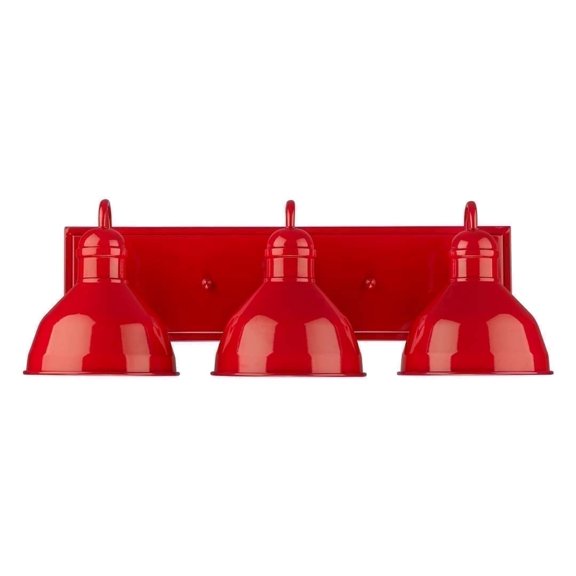 GIA 3 Light Red Industrial Barn Bathroom Vanity Sconce