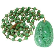 GIA NATURAL 210CT JADE BEAD NECKLACE & NO ENHANCEMENTS