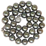 GIA TAHITIAN BLACK LIPPED OYSTER GRAY PEARL NECKLACE 18KT 1.00CT CLASP