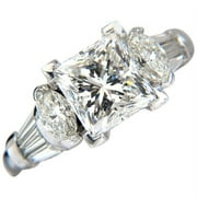 GIA certified 4.77ct. princess cut diamonds ring G/Si-1 platinum classic