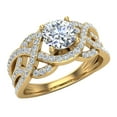 thumbnail image 1 of GIA certified Diamond Engagement Ring with Scrollwork and Twists 14K Gold 1.42 CT TW, 1 of 6