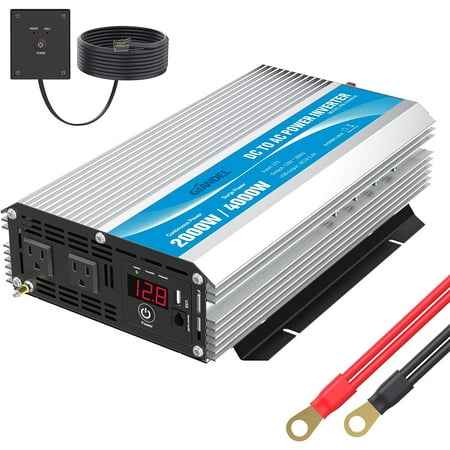 GIANDEL GIANDEL 2000W 12V 2000-Watt Continuous Power Inverter with USB Port for RV Truck Boat