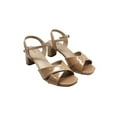 thumbnail image 1 of GIANI BERNINI Womens Beige Crisscross Lines Ankle Strap Cushioned Zummaa Open Toe Block Heel Buckle Dress Heeled Sandal 8 M, 1 of 1