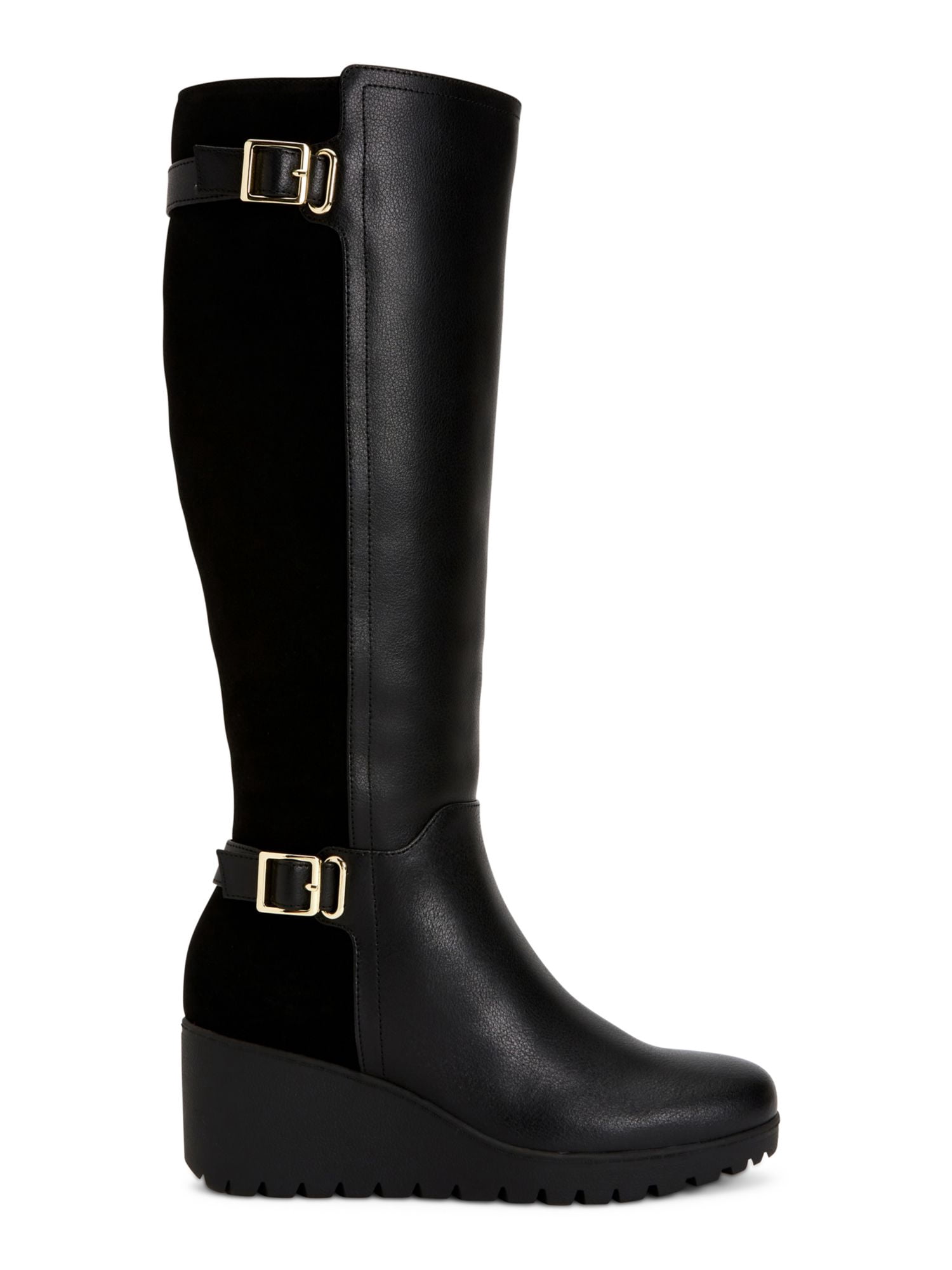 GIANI BERNINI Womens Black Mixed Media Back Pull Tab Cushioned Slip Resistant Maxxine Round Toe Block Heel Booties M