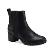 GIANI BERNINI Womens Black Logo Pulltab Cushioned Goring Sloann Round Toe Stacked Heel Zip-Up Booties 7.5 M