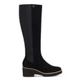 thumbnail image 1 of GIANI BERNINI Womens Black Lug Sole Cushioned Stretch Valensia Round Toe Block Heel Zip-Up Leather Riding Boot 8.5 M, 1 of 4