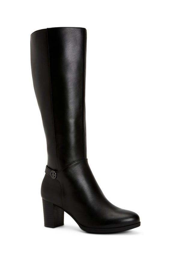 Womens Black Slip Resistant Comfort Adonnys Round Toe Zip-Up Dress Boots 7.5 WC