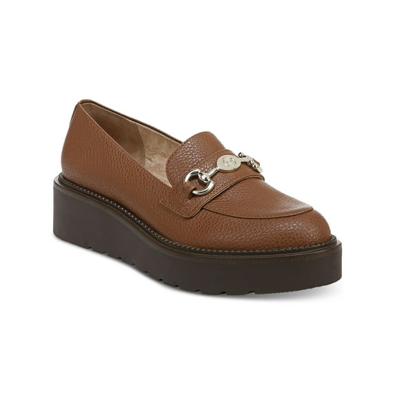 GIANI BERNINI Womens Brown 1" Platform Bit Buckle Hardware Lug Sole Cushioned Mayaa Round Toe Wedge Slip On Heeled Loafers 8 M