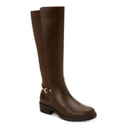 GIANI BERNINI Womens Brown Buckle Accent Barnibee Round Toe Block Heel Zip-Up Leather Riding Boot 5.5 M