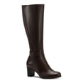 thumbnail image 1 of GIANI BERNINI Womens Brown Goring Cushioned Mia Round Toe Block Heel Zip-Up Leather Riding Boot 7 M, 1 of 4