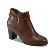 GIANI BERNINI Womens Brown Logo Hardware Strap Detail Cushioned Slip Resistant Artemyss Round Toe Block Heel Zip-Up Heeled Boots 12 M