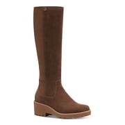 GIANI BERNINI Womens Brown Lug Sole Stretch Valensia Round Toe Block Heel Zip-Up Leather Riding Boot 7 M