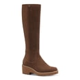 thumbnail image 1 of GIANI BERNINI Womens Brown Lug Sole Stretch Valensia Round Toe Block Heel Zip-Up Leather Riding Boot 9.5 M, 1 of 4
