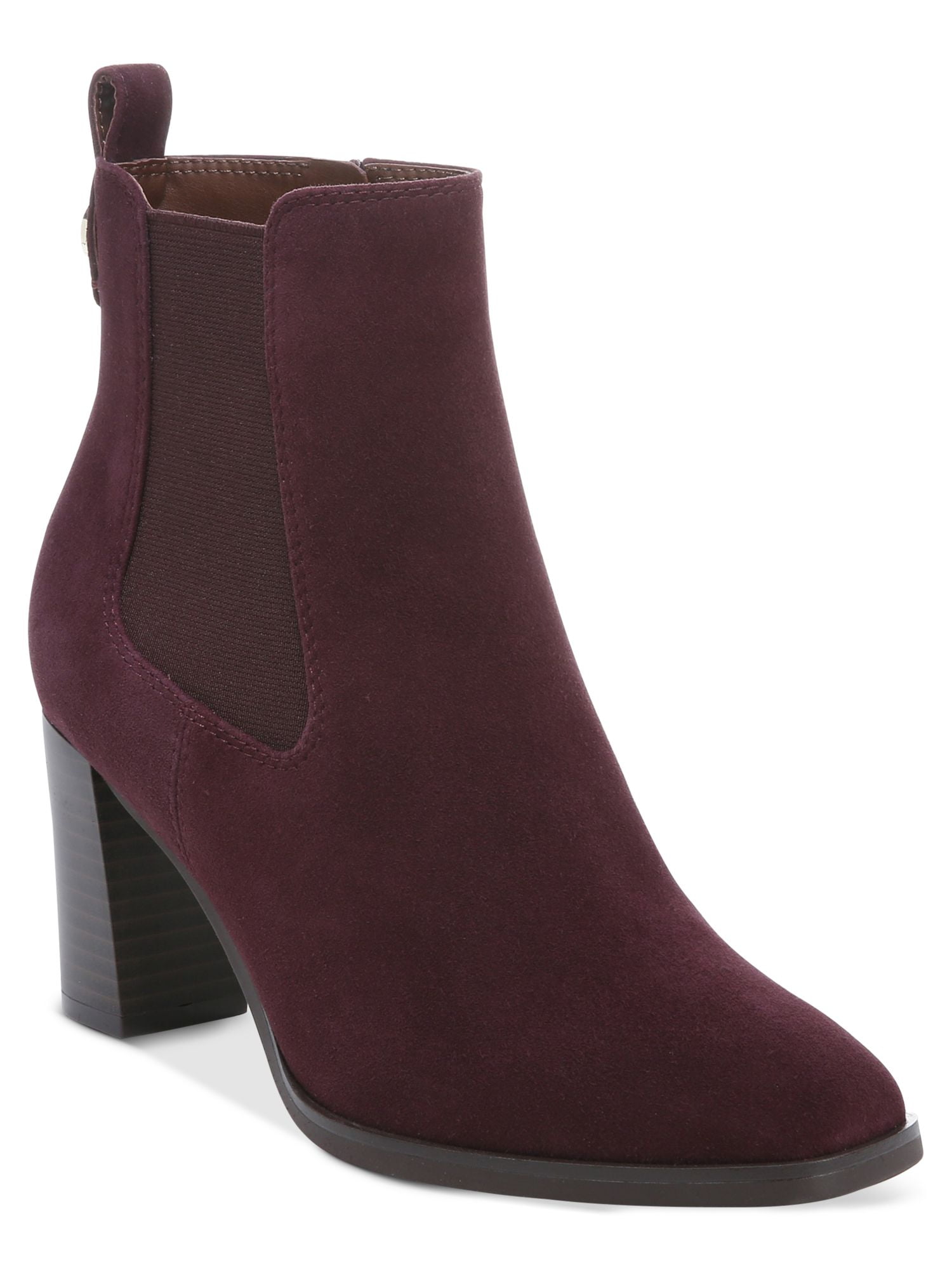 GIANI BERNINI Womens Burgundy Arch Support Goring Cushioned Brigittie Square Toe Block Heel Zip Up Leather Dress Booties 6.5 M