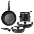 thumbnail image 1 of CONCETTA 12pcs Non-Stick Cookware Set, Pots and Pans Set with Spatula and Detachable Handle for Kitchen, Gift for Mother's Day, Black, 1 of 10