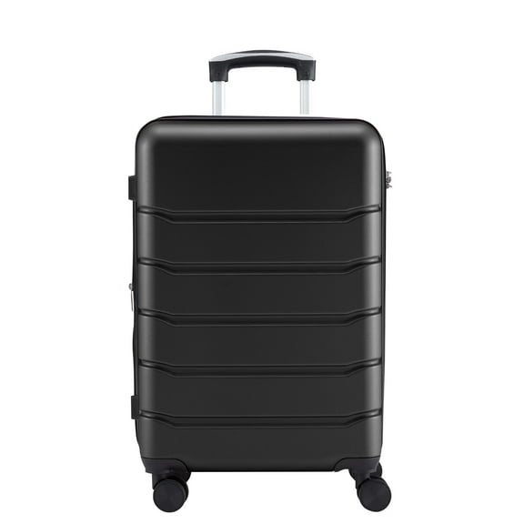 CONCETTA 24 Inch Hardside Expandable Luggage with Spinner Wheels, Checked-Medium Lightweight Expandable Rolling Luggage with TSA Lock, Black