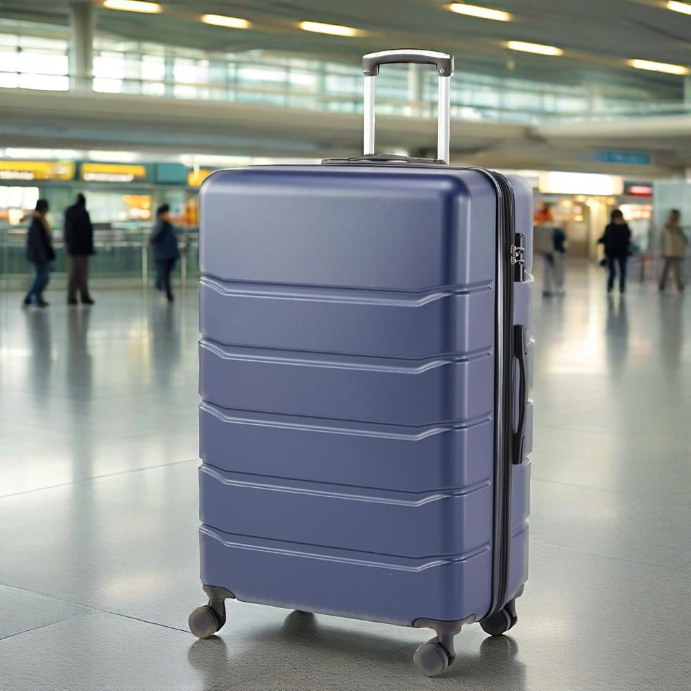 EDX 24 Inch Hardside Luggage, Expandable Rolling Luggage with TSA Lock and Spinner Wheels, Blue