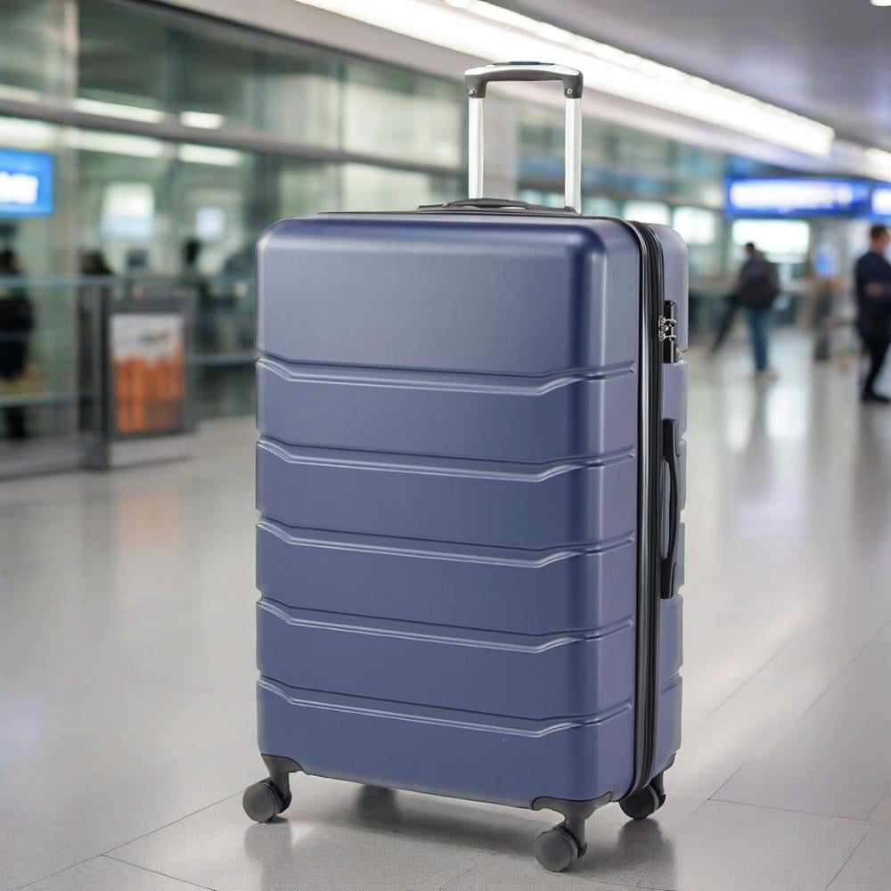 GIANNA 24 Inch Luggage with Spinner Wheels, Hardside Expandable Rolling Luggage with TSA Lock, Blue