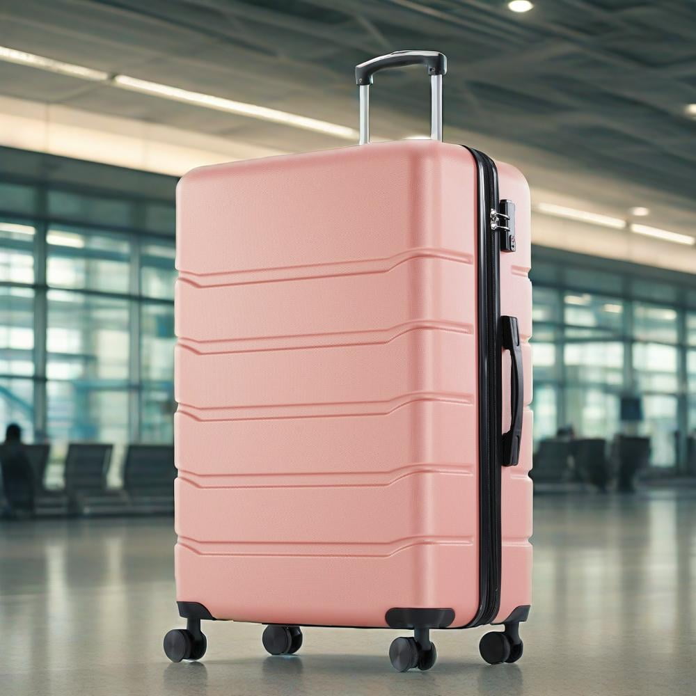 GIANNA 24 Inch Luggage with Spinner Wheels, Hardside Expandable Rolling Luggage with TSA Lock, Pink