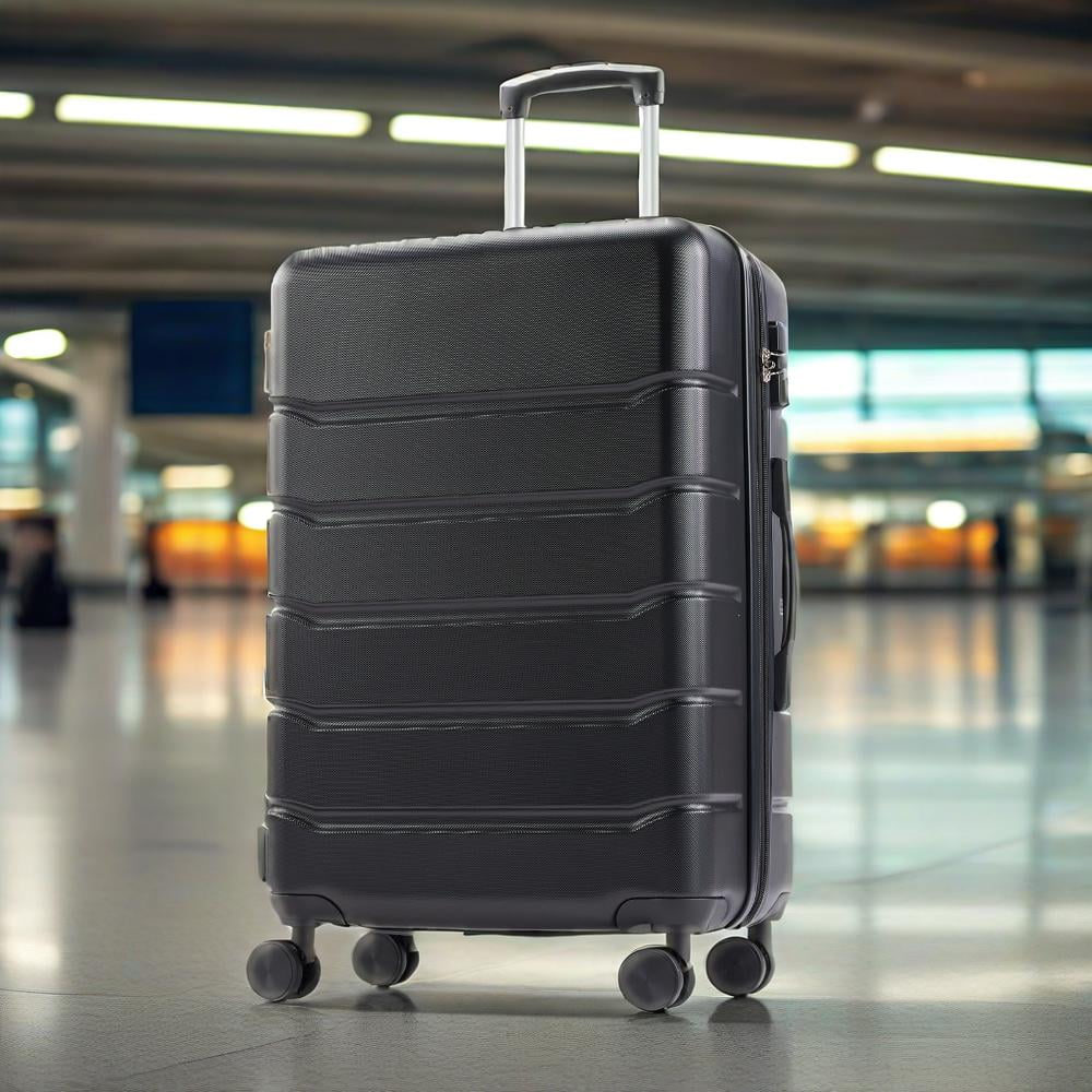 GIANNA 28 Inch Hardside Luggage, Expandable Rolling Luggage with TSA Lock and Spinner Wheels, Black - Walmart.com