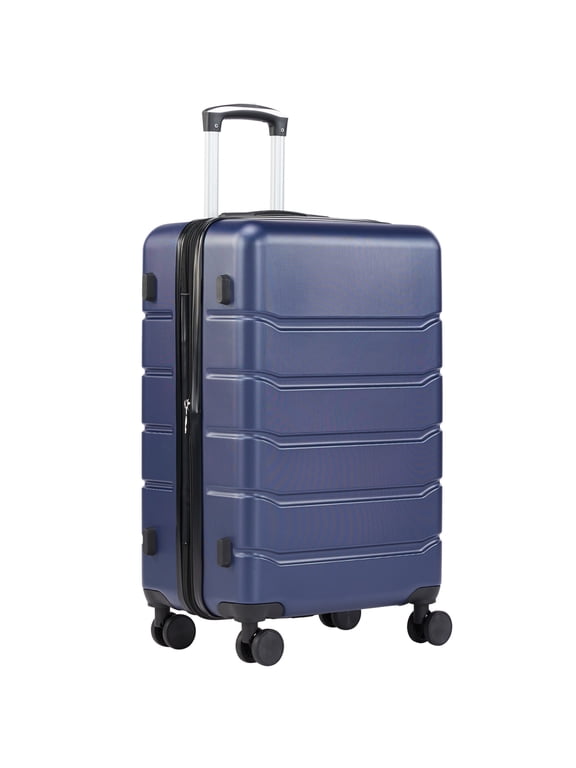 28 Inch Hardside Luggage, Expandable Rolling Luggage with TSA Lock and Spinner Wheels, Blue