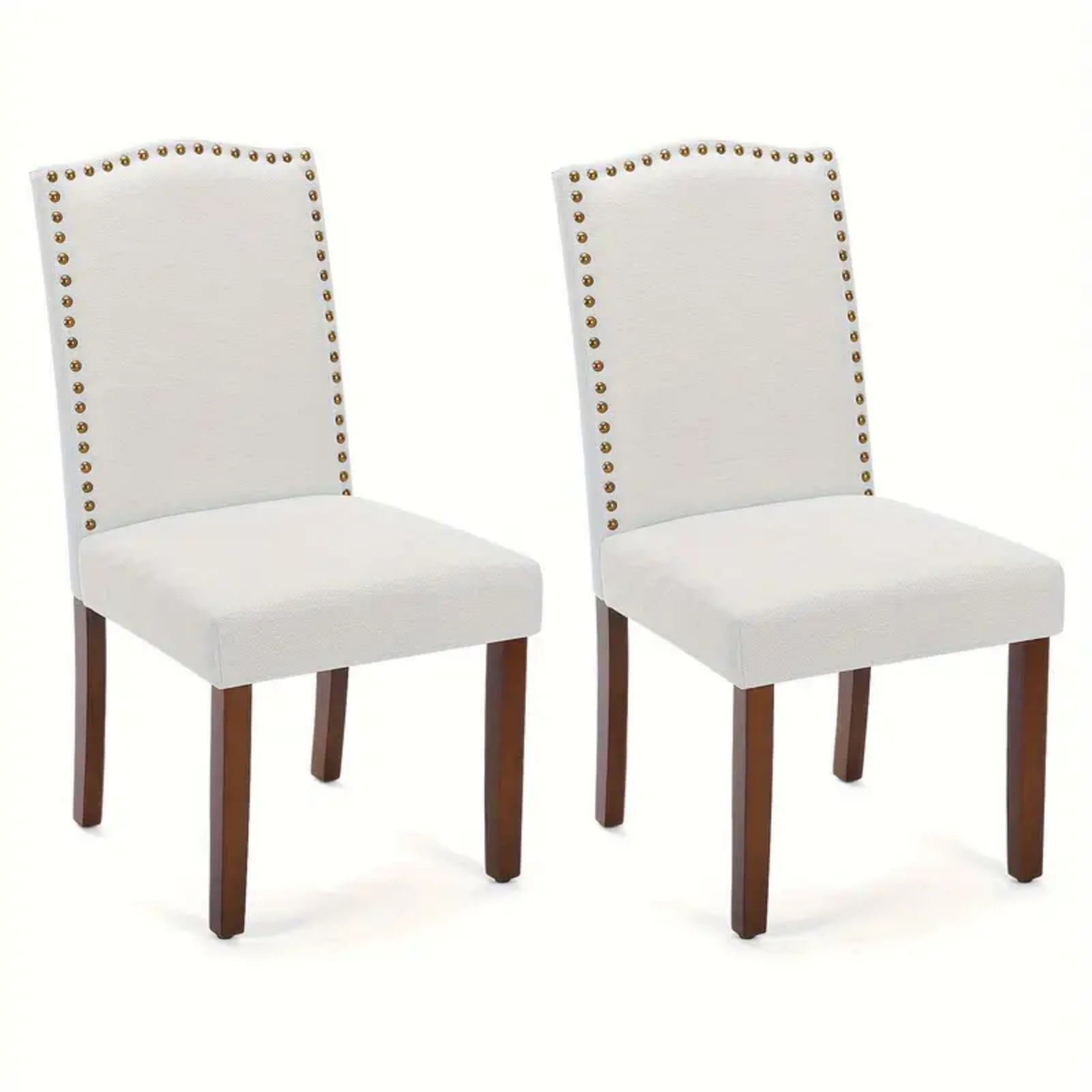 GIANNA 2pcs Modern Upholstered Dining Room Chair, Dining Chair With Wood Leg And Nailhead Trim, Mid-Century Accent Dinner Chair For Restaurant