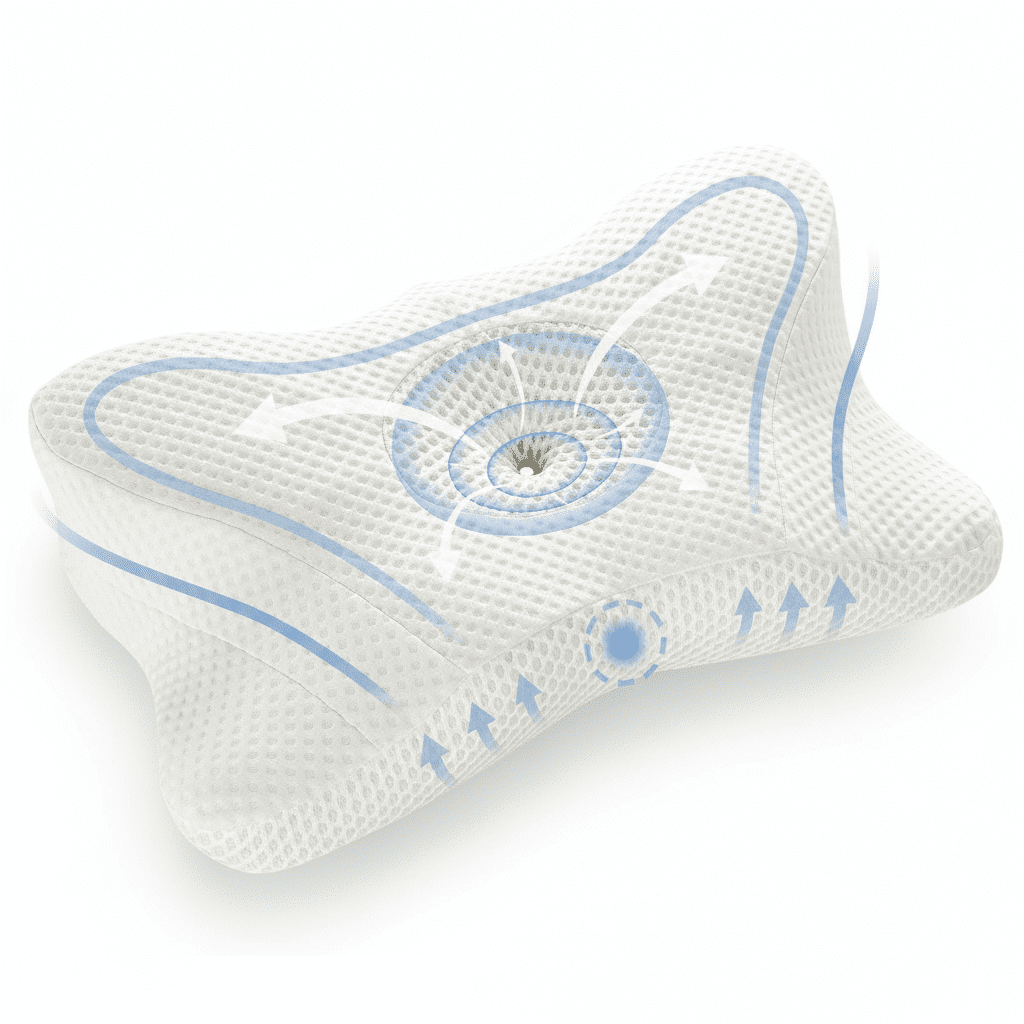 GIANNA 2ps Ergonomic Cervical Memory Foam Pillow for Neck and Shoulder Pain Relief, Cooling Contour Orthopedic Support Pillow with Breathable Washable Cover, King Size, White