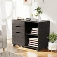 thumbnail image 1 of CONCETTA 3 Drawer Rolling File Cabinet with Lock, Under Desk Filing Cabinet for Letter/Legal/A4 Files, Home Office, Black, 1 of 7