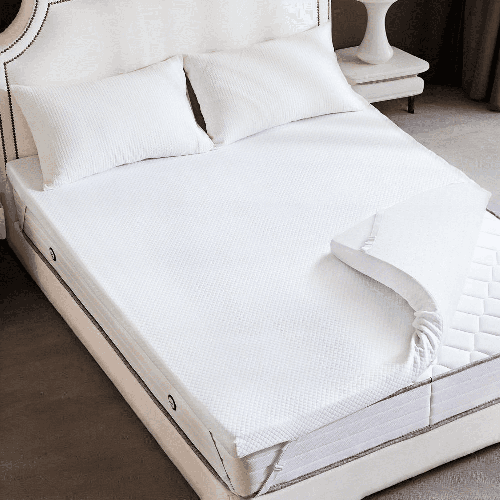 GIANNA 3 Inch Gel Memory Foam Mattress Topper Twin Size, Breathable Bed Pad with Removable Washable Cover, Non-Slip Design, White