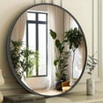 thumbnail image 1 of JOINSUN 30" Round Circle Wall Mirror, Thin Frame HD Glass for Bathroom, Bedroom, Vanity, Black, 1 of 6
