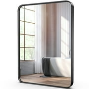 GIANNA 30"x 22" Bathroom Mirror for Wall, With Metal Frame, Black