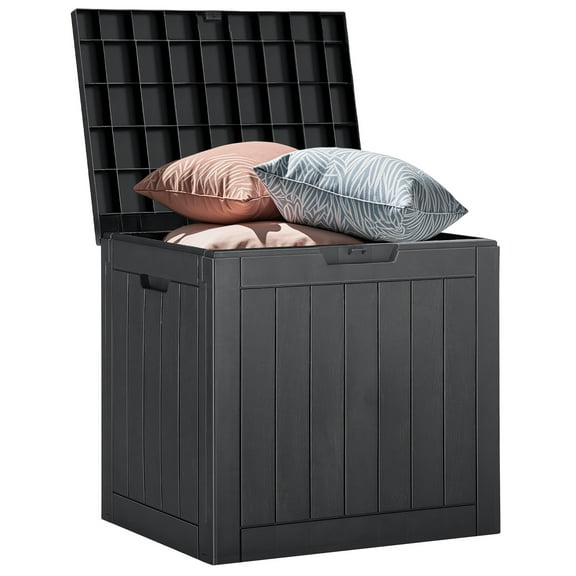 GIANNA 31 Gallon Resin Deck Box Waterproof, UV Resistant Outdoor Storage Box for Delivery, Patio, Garden,and Porch