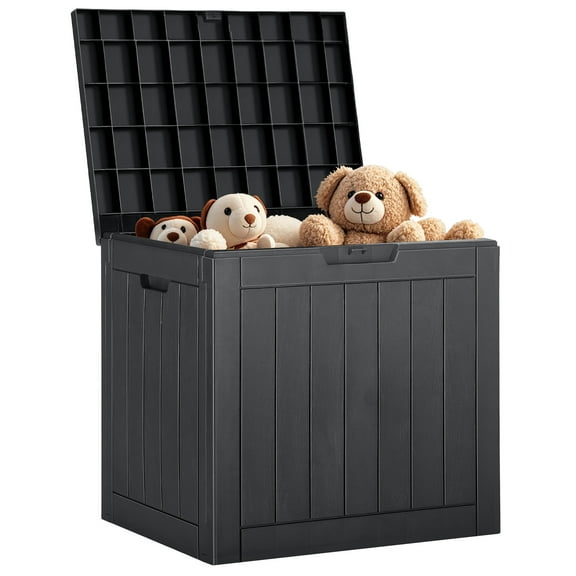 JOINSUN 31 Gallon Resin Outdoor Storage Box Patio Furniture Side Table Perfect for Pool and Garden Accessories