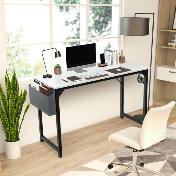 JIOABL 31 Inch Small Computer Office Desk, For Home Office Bedroom - White