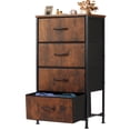 thumbnail image 1 of JIOABL 4 Drawer Chest Organizer with Fabric Bins, Dresser for Bedroom, Tall Steel Frame, Rustic Brown, 1 of 5