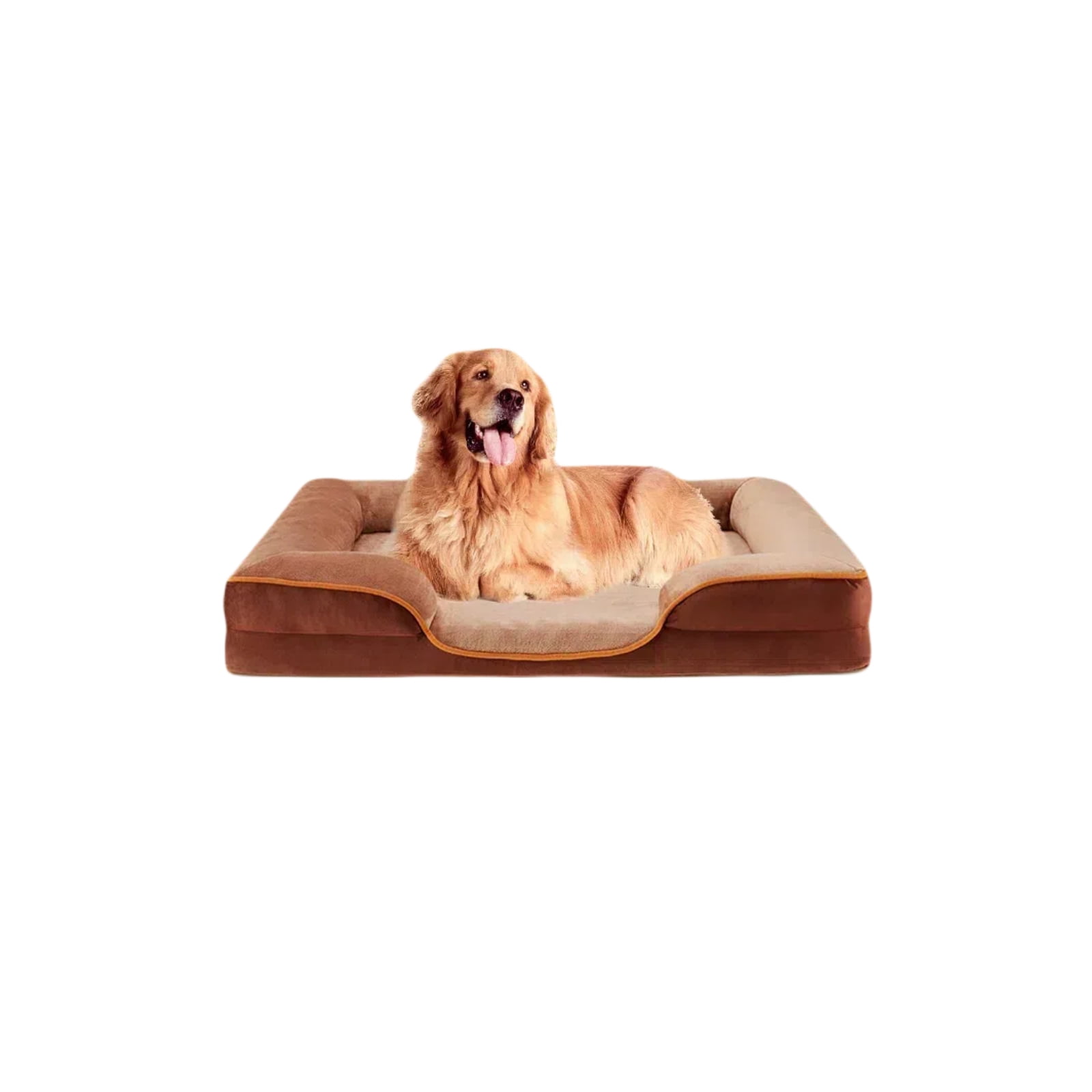 GIANNA 42" L x 32" W x 6.5" Th Dog Bed for Extra Large Size Dogs, Non-Slip Base Pet Sofa with Washable Removable Cover, Brown