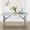 thumbnail image 1 of CONCETTA 4FT Folding Table with Carrying Handles, Outdoor Indoor Heavy Duty Portable, White, 1 of 5