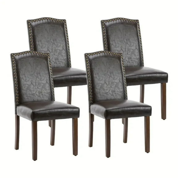 GIANNA 4pcs Modern Upholstered Dining Room Chair, Dining Chair With Wood Leg And Nailhead Trim, Mid-Century Accent Dinner Chair For Restaurant