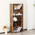 thumbnail image 1 of GIANNA 5-Shelf Bookcase, Floor Standing Storage Shelves, Rustic Brown, 1 of 7