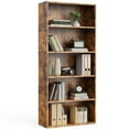 thumbnail image 1 of Gianna 5-Tier Bookshelves with Adjustable Shelves, Floor Standing Bookcase for Home & Office Storage, Rustic Brown, 1 of 7