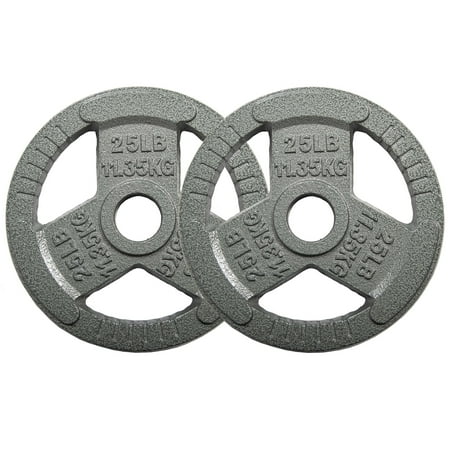 EDX 50lb 2-Inch Olympic Cast Iron Weight Plate, Durable, Rust-Resistant Strength Training Plates for Weightlifting, CrossFit, and Home Gym Workouts