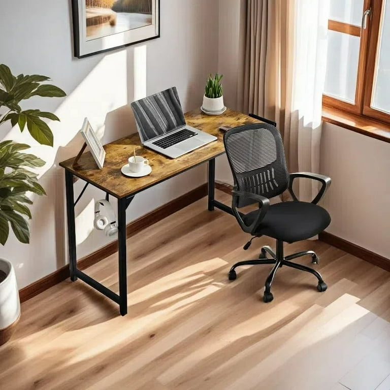 GIANNA 55-Inch Computer Desk & Mid-Back Swivel Office Chair Set