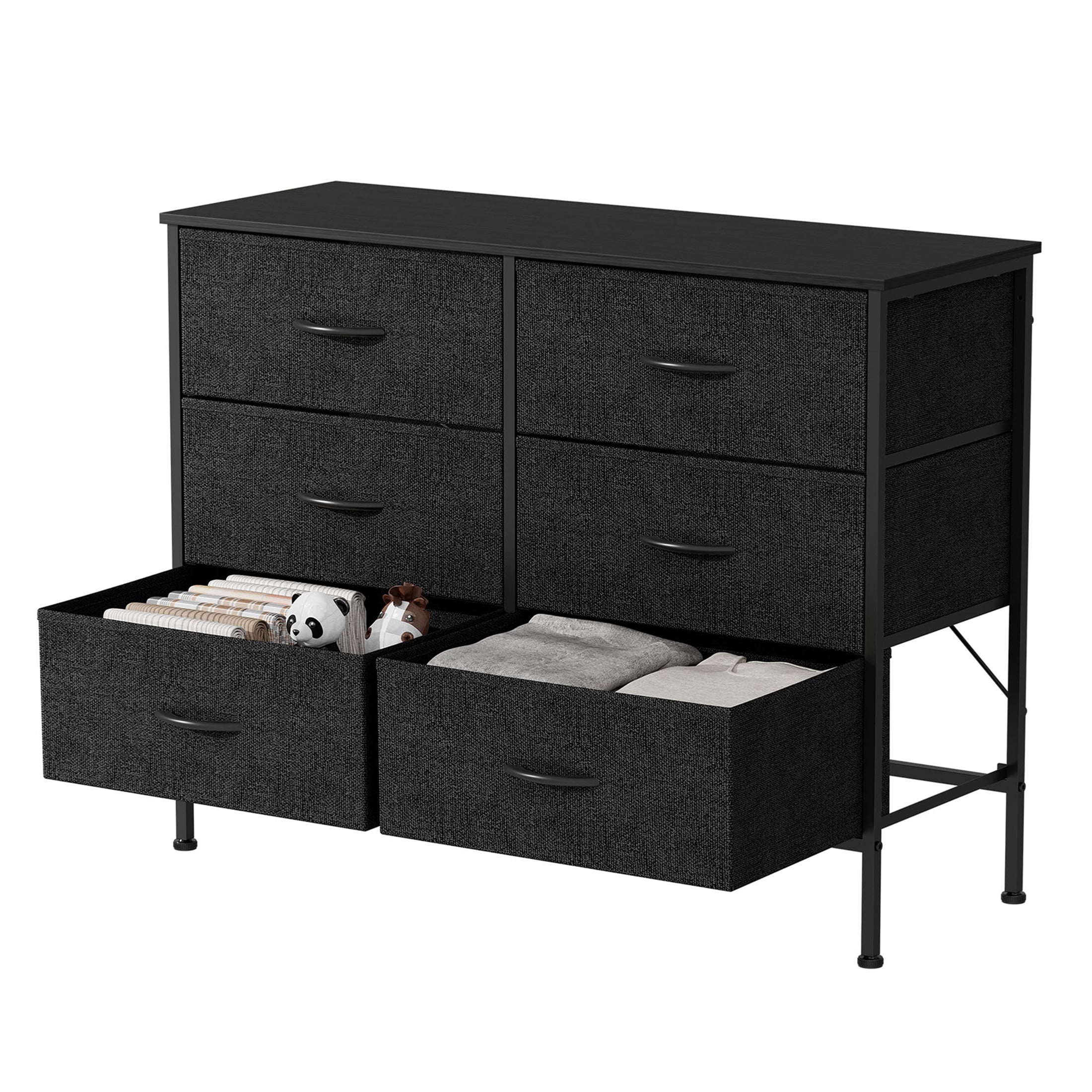 CONCETTA 6 Drawer Dresser for Bedroom - GIANNA 6 Drawer Dresser For Bedroom Tall Chest Organizer With Fabric Bins Steel Frame Black F5f9b1a0 1f79 4b6b 97cc 32649f557b41.04ddad112930900b7b1af746928cc3b1